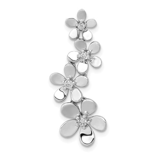 14k-white-gold-1-8ct-diamond-four-flower-chain-slide-SolomonJeweler-Wichita-KS-CustomJewelry