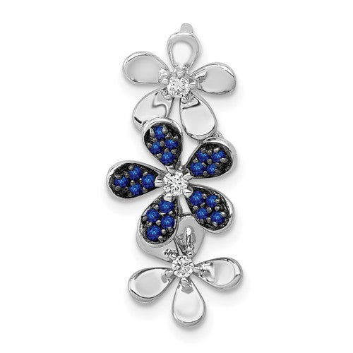 14k-white-gold-diamond-and-sapphire-3-flowers-pendant-SolomonJeweler-Wichita-KS-CustomJewelry