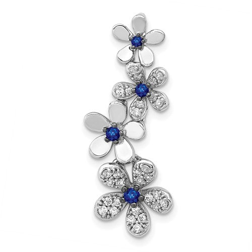 14k-white-gold-diamond-and-19-sapphire-4-flowers-pendant-SolomonJeweler-Wichita-KS-CustomJewelry