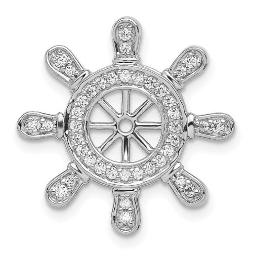 14k-white-gold-1-4ct-diamond-ship-wheel-pendant-SolomonJeweler-Wichita-KS-CustomJewelry