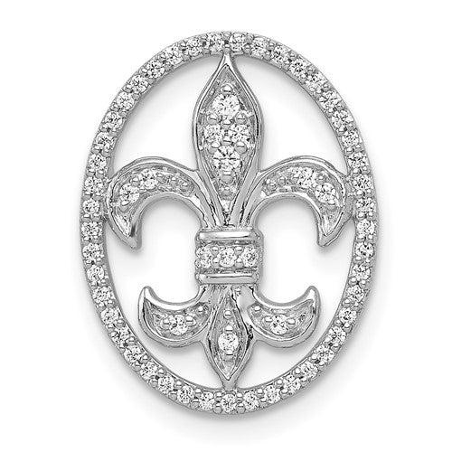 14k-white-gold-oval-1-5ct-diamond-fleur-de-lis-chain-slide-SolomonJeweler-Wichita-KS-CustomJewelry