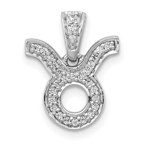 14k-white-gold-diamond-taurus-zodiac-pendant-SolomonJeweler-Wichita-KS-CustomJewelry