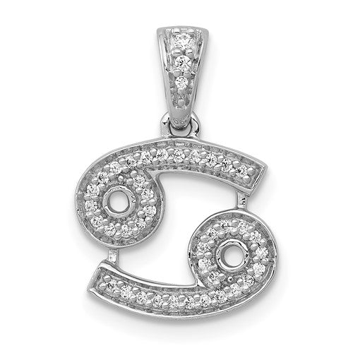 14k-white-gold-diamond-cancer-zodiac-pendant-SolomonJeweler-Wichita-KS-CustomJewelry