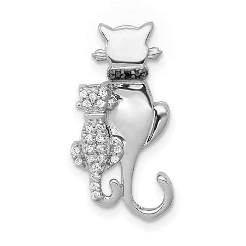 14k-white-gold-white-and-black-accent-diamond-cats-chain-slide-SolomonJeweler-Wichita-KS-CustomJewelry