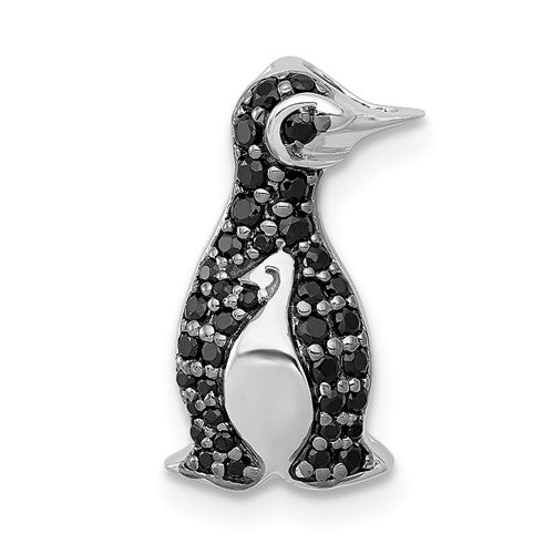 14k-white-gold-1-5ct-black-diamond-penguin-chain-slide-SolomonJeweler-Wichita-KS-CustomJewelry