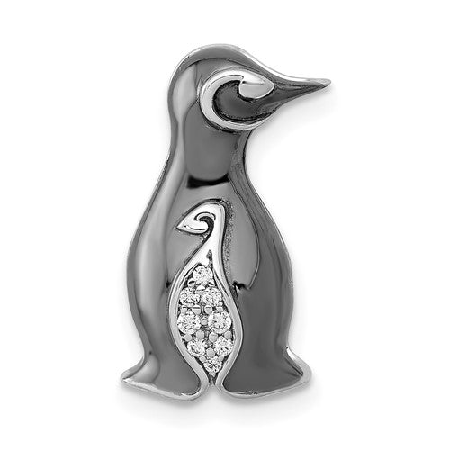 14k-white-gold-w-black-rhodium-diamond-penguins-chain-slide-SolomonJeweler-Wichita-KS-CustomJewelry