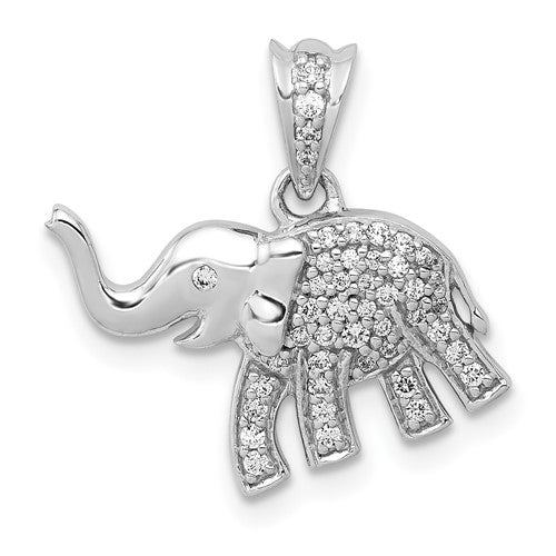 14k-white-gold-diamond-elephant-pendant-SolomonJeweler-Wichita-KS-CustomJewelry