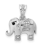 14k-white-gold-black-white-diamond-elephant-pendant-SolomonJeweler-Wichita-KS-CustomJewelry