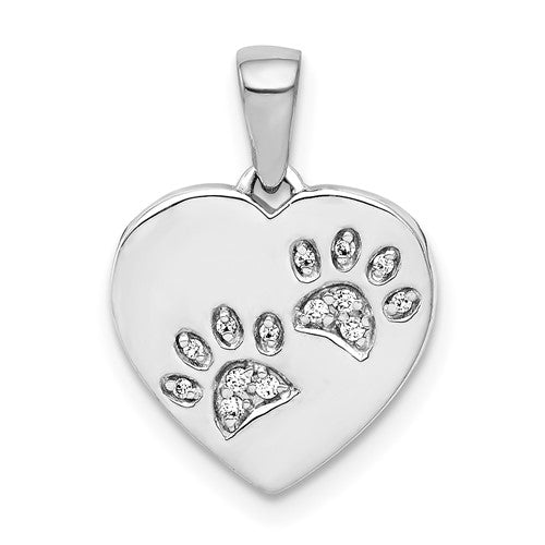 14k-white-gold-diamond-paw-prints-heart-pendant-SolomonJeweler-Wichita-KS-CustomJewelry