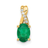 14k-oval-created-emerald-and-diamond-pendant-SolomonJeweler-Wichita-KS-CustomJewelry