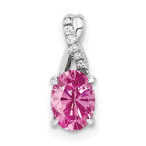 14k-white-gold-oval-created-pink-sapphire-and-diamond-pendant-SolomonJeweler-Wichita-KS-CustomJewelry