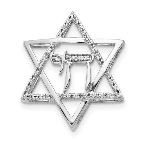 14k-white-gold-1-10ct-diamond-star-of-david-w-chai-chain-slide-SolomonJeweler-Wichita-KS-CustomJewelry