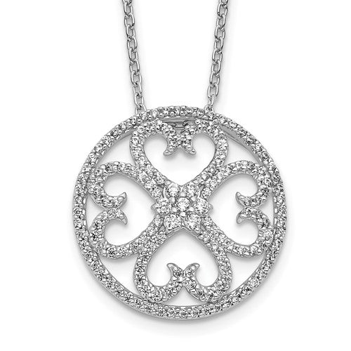 14k-white-gold-diamond-vintage-hearts-pendant-necklace-SolomonJeweler-Wichita-KS-CustomJewelry