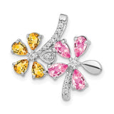 14k-white-gold-diamond-and-2-44-citrine-pink-tourmaline-flower-pendant-SolomonJeweler-Wichita-KS-CustomJewelry