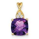 14k-checkerboard-amethyst-and-diamond-pendant-SolomonJeweler-Wichita-KS-CustomJewelry