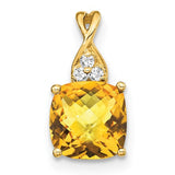 14k-checkerboard-citrine-and-diamond-pendant-SolomonJeweler-Wichita-KS-CustomJewelry