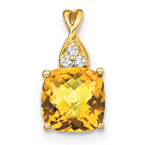 14k-checkerboard-citrine-and-diamond-pendant-SolomonJeweler-Wichita-KS-CustomJewelry