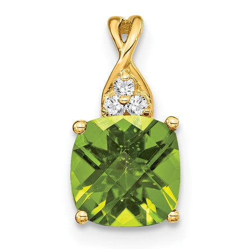 14k-checkerboard-peridot-and-diamond-pendant-SolomonJeweler-Wichita-KS-CustomJewelry