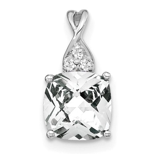 14k-white-gold-checkerboard-white-topaz-and-diamond-pendant-SolomonJeweler-Wichita-KS-CustomJewelry