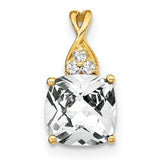 14k-checkerboard-white-topaz-and-diamond-pendant-SolomonJeweler-Wichita-KS-CustomJewelry