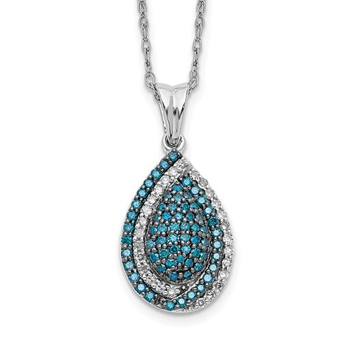 14k-white-gold-blue-and-white-diamond-teardrop-18-in-necklace-SolomonJeweler-Wichita-KS-CustomJewelry