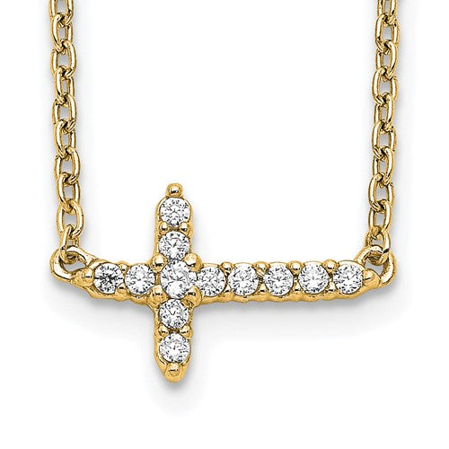 14k-diamond-sideways-cross-18in-necklace-SolomonJeweler-Wichita-KS-CustomJewelry