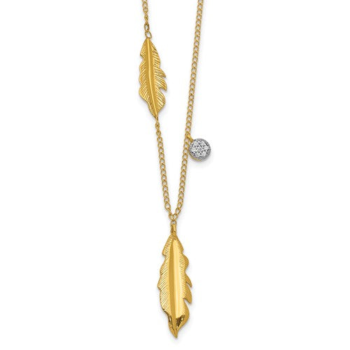 14k-diamond-and-feathers-18-inch-necklace-SolomonJeweler-Wichita-KS-CustomJewelry