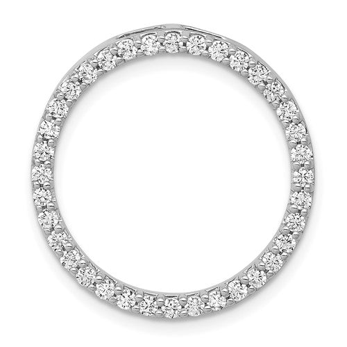 14k white gold diamond circle chain slide with 3/4 carat total weight, featuring sparkling diamonds, designed for gold pendants and charms.
