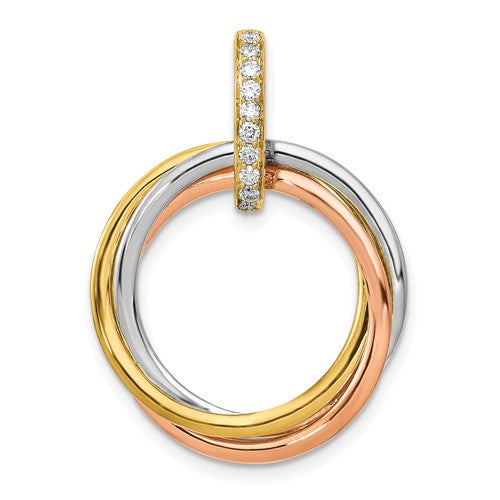 14k-tri-color-1-10ct-diamond-intertwined-circles-pendant-SolomonJeweler-Wichita-KS-CustomJewelry