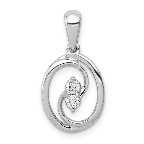 14k-white-gold-polished-1-8ct-diamond-oval-pendant-SolomonJeweler-Wichita-KS-CustomJewelry