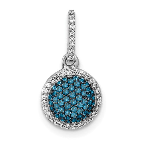 14k-white-gold-white-blue-diamond-circle-cluster-pendant-SolomonJeweler-Wichita-KS-CustomJewelry
