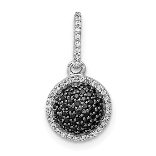 14k-white-gold-white-black-diamond-circle-cluster-pendant-SolomonJeweler-Wichita-KS-CustomJewelry