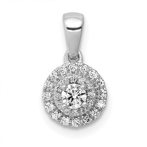 14k-white-gold-1-4ct-diamond-round-halo-cluster-pendant-SolomonJeweler-Wichita-KS-CustomJewelry