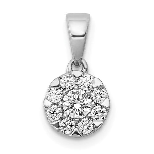 14k-white-gold-1-3ct-diamond-circle-cluster-pendant-SolomonJeweler-Wichita-KS-CustomJewelry