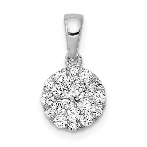 14k-white-gold-1-2ct-diamond-circle-cluster-pendant-SolomonJeweler-Wichita-KS-CustomJewelry