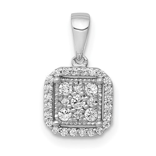 14k-white-gold-1-4ct-diamond-square-cluster-pendant-SolomonJeweler-Wichita-KS-CustomJewelry