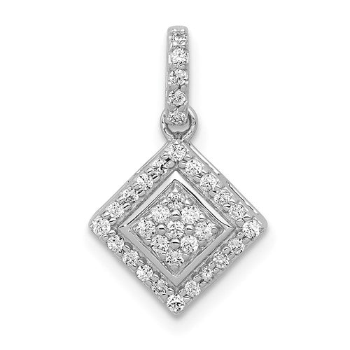 14k-white-gold-1-4ct-diamond-cluster-pendant-SolomonJeweler-Wichita-KS-CustomJewelry