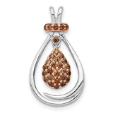 14k white gold chain slide with rose rhodium and 1/4ct champagne diamond, pendant charm from Solomon Jewelers.