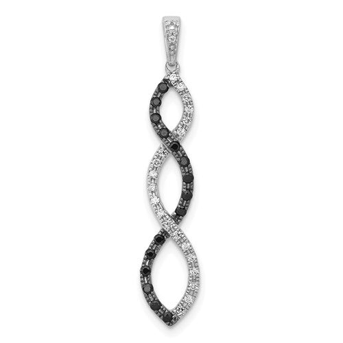 14k-white-gold-1-4ct-black-and-white-diamond-twisted-pendant-SolomonJeweler-Wichita-KS-CustomJewelry