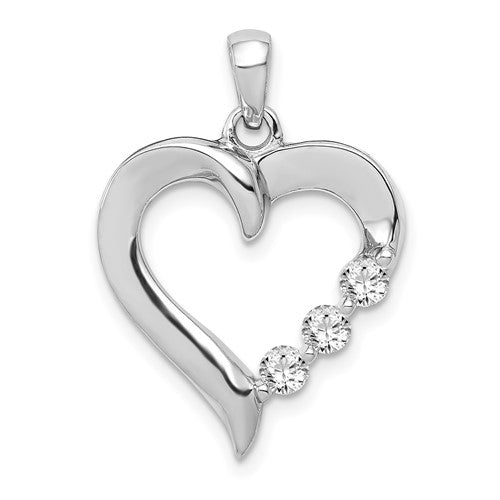 14k-white-gold-three-stone-1-4ct-diamond-heart-pendant-SolomonJeweler-Wichita-KS-CustomJewelry