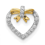 14k-white-w-yellow-rhod-polished-1-10ct-diamond-heart-w-bow-chain-slide-SolomonJeweler-Wichita-KS-CustomJewelry