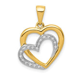 14k-yellow-gold-w-rhodium-diamond-entwined-hearts-pendant-SolomonJeweler-Wichita-KS-CustomJewelry