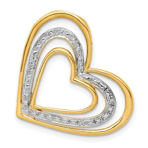 14k-01ct-diamond-and-rhodium-triple-heart-chain-slide-SolomonJeweler-Wichita-KS-CustomJewelry