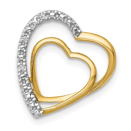 14k-and-rhodium-01ct-diamond-double-heart-chain-slide-SolomonJeweler-Wichita-KS-CustomJewelry