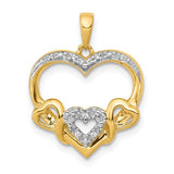 14k-03ct-diamond-and-rhodium-heart-w-3-smaller-hearts-pendant-SolomonJeweler-Wichita-KS-CustomJewelry