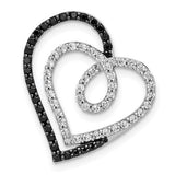 14k-white-gold-black-and-white-diamond-entwined-heart-chain-slide-SolomonJeweler-Wichita-KS-CustomJewelry