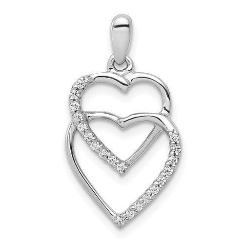14k-white-gold-diamond-1-10ct-entwined-hearts-pendant-SolomonJeweler-Wichita-KS-CustomJewelry