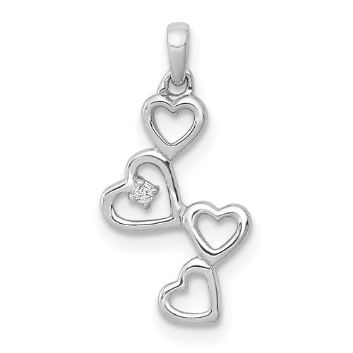 14k-white-gold-01ct-diamond-four-hearts-pendant-SolomonJeweler-Wichita-KS-CustomJewelry