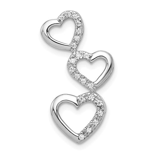 14k-white-gold-1-10ct-diamond-triple-heart-chain-slide-SolomonJeweler-Wichita-KS-CustomJewelry