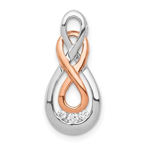 14k-white-and-rose-gold-diamond-double-infinity-chain-slide-SolomonJeweler-Wichita-KS-CustomJewelry
